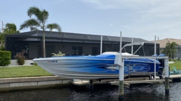 Very cool paint job on this speedy boat in Punta Gorda Isles subdivision.