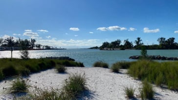 Looking out the Venice Jetties from Snake Island.