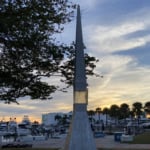 Cool new Sarasota Marina Jack Art that I have not seen before under the setting sun.