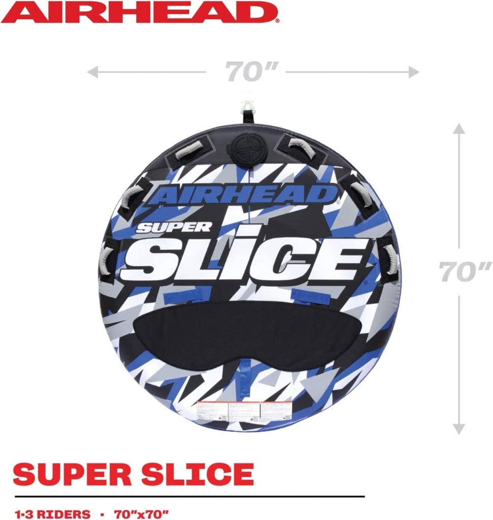 Airhead Super Slice, 1-3 Rider Towable Tube for Boating