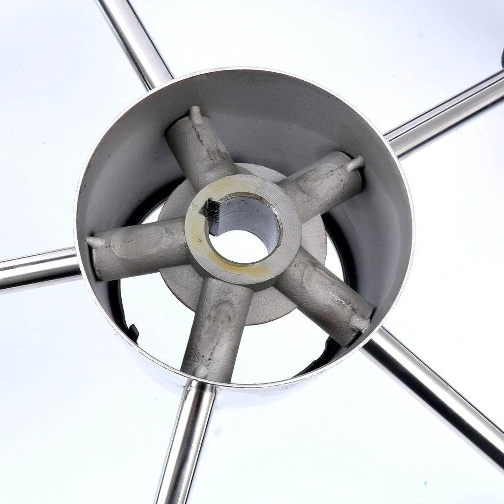 Amarine Made Boat Marine 5 Spoke 13-1/2 Inch Destroyer Steering Wheel with Black Foam Grip and Knob