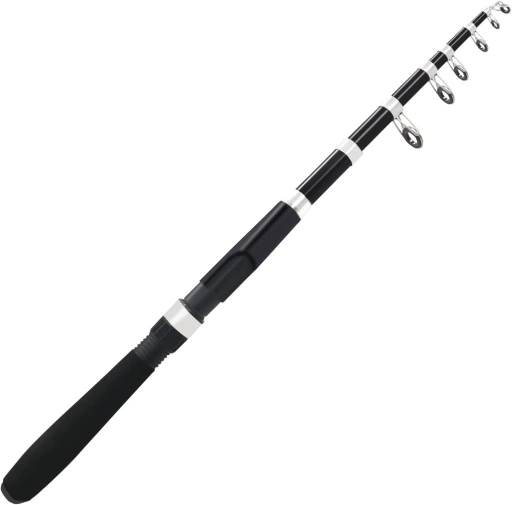 Fishing Pole Combo Set,2.1m/6.89ft 2PCS Collapsible Rods 2PCS Spinning Reels Lures Set Carrier Bag Carbon Fiber Telescopic Fishing Rods Sea Saltwater