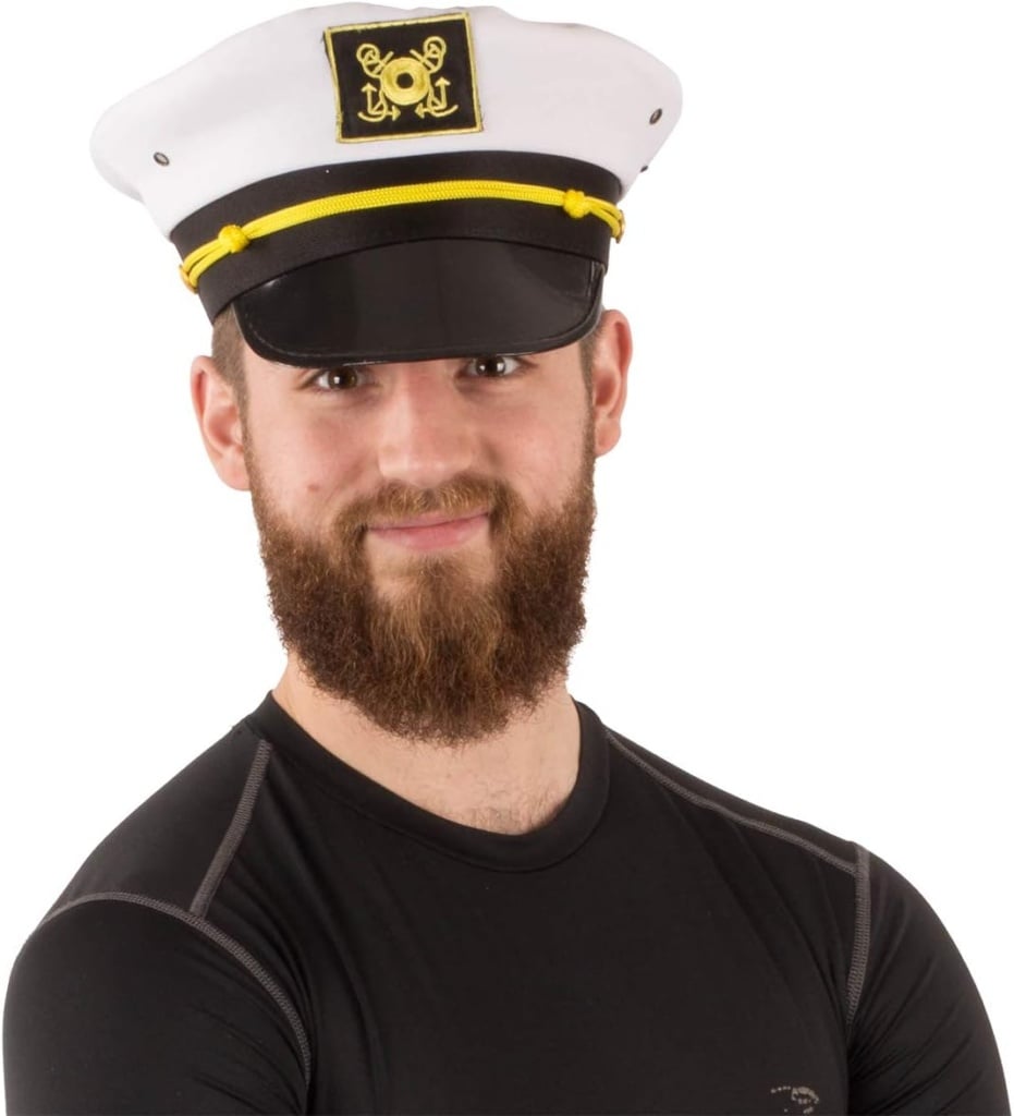Funny Party Hats Adult Captains Yacht Hat and White Cotton Sailor Hat - Nautical Party Hats - Sailor Dress Up Hats