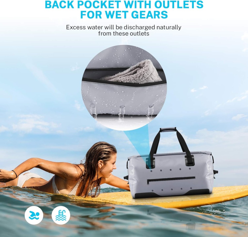 Gonex 40L 60L 80L Extra Large Waterproof Duffle Travel Dry Duffel Bag Heavy Duty Bag with Durable Straps  Handles for Kayaking Paddleboarding Boating Rafting Fishing