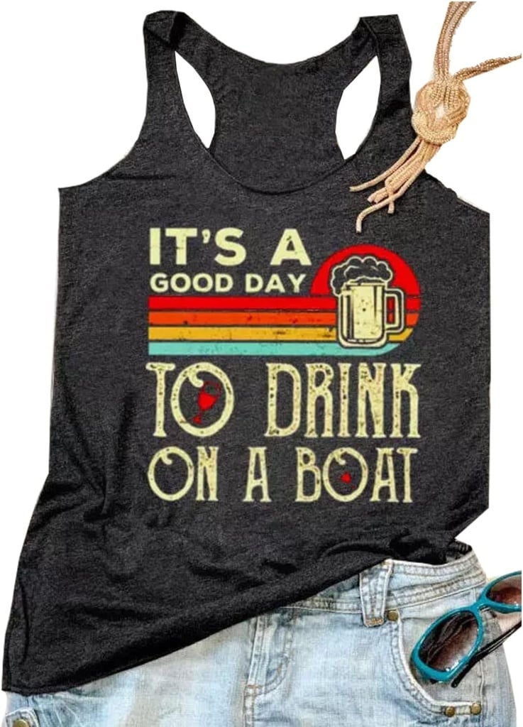 It is A Good Day to Drink On A Boat Tank Tops Women Vintage Boating Tank Tops Sleeveless Summer Vacation Tank Tops