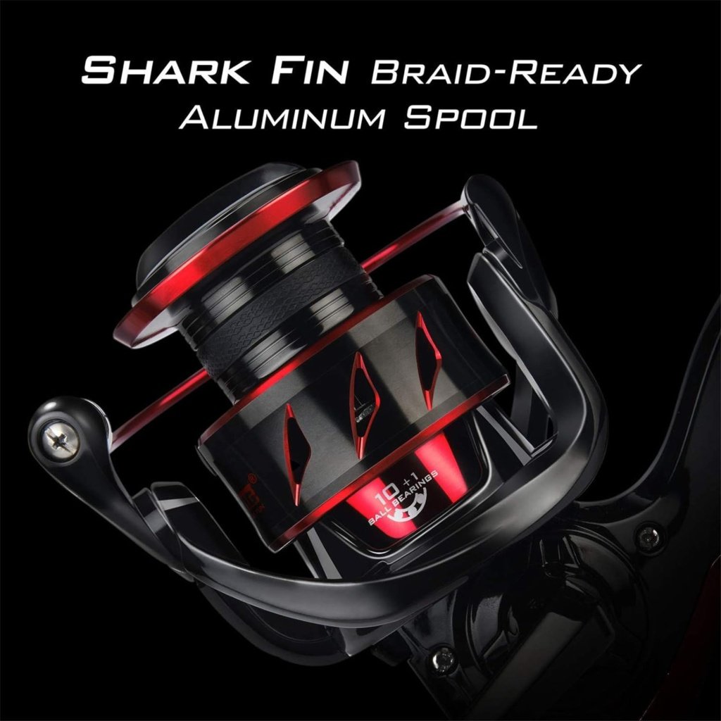 KastKing Sharky III Fishing Reel - New Spinning Reel - Carbon Fiber 39.5 LBs Max Drag - 10+1 Stainless BB for Saltwater or Freshwater - Oversize Shaft - Super Value!