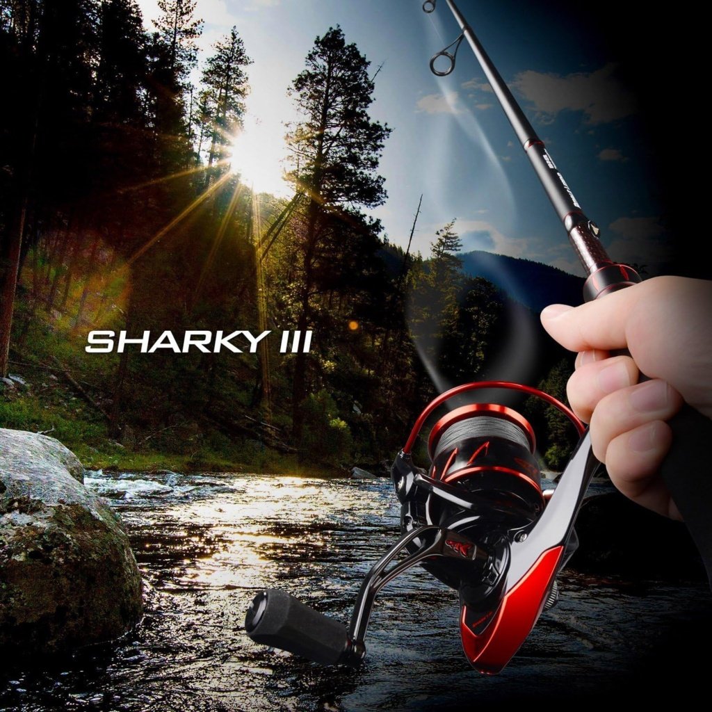 KastKing Sharky III Fishing Reel - New Spinning Reel - Carbon Fiber 39.5 LBs Max Drag - 10+1 Stainless BB for Saltwater or Freshwater - Oversize Shaft - Super Value!