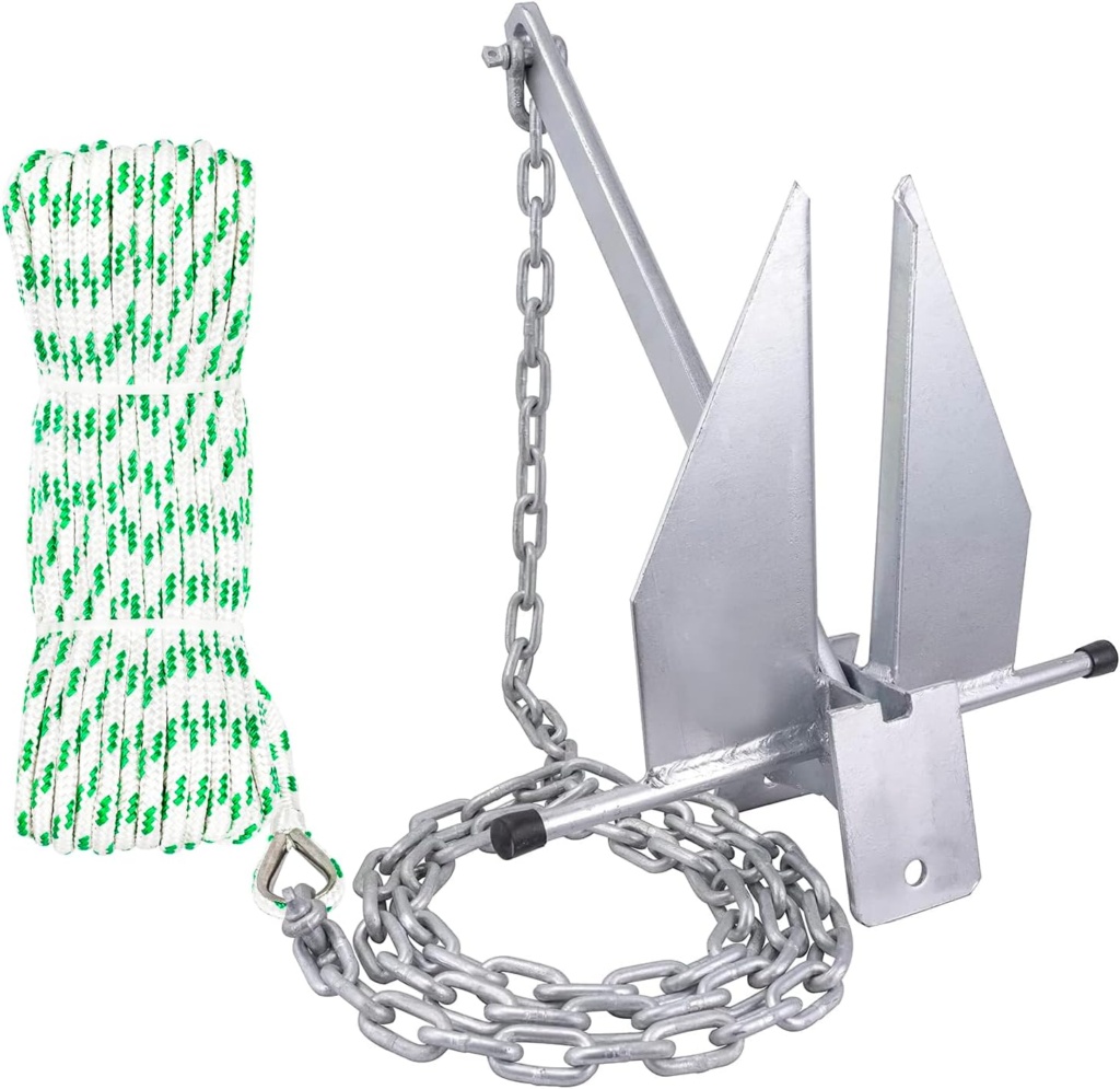 MARINE SYSTEM Portable Galvanized Fluke Style Anchor Kit 8 LB 10 LB 13LB