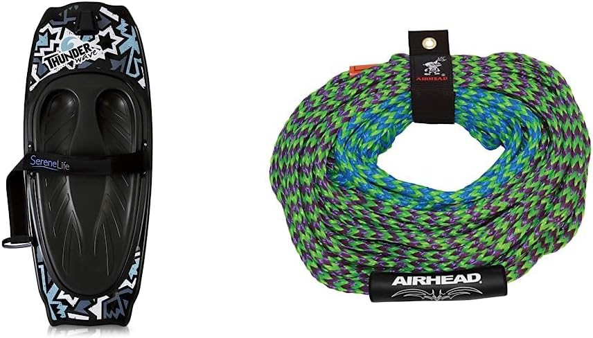 SereneLife Water Sport Kneeboard with Hook for Kids  Adults, Kneeboard with Strap for Boating, Waterboarding, Kneeling Boogie Boarding, Knee Surfing
