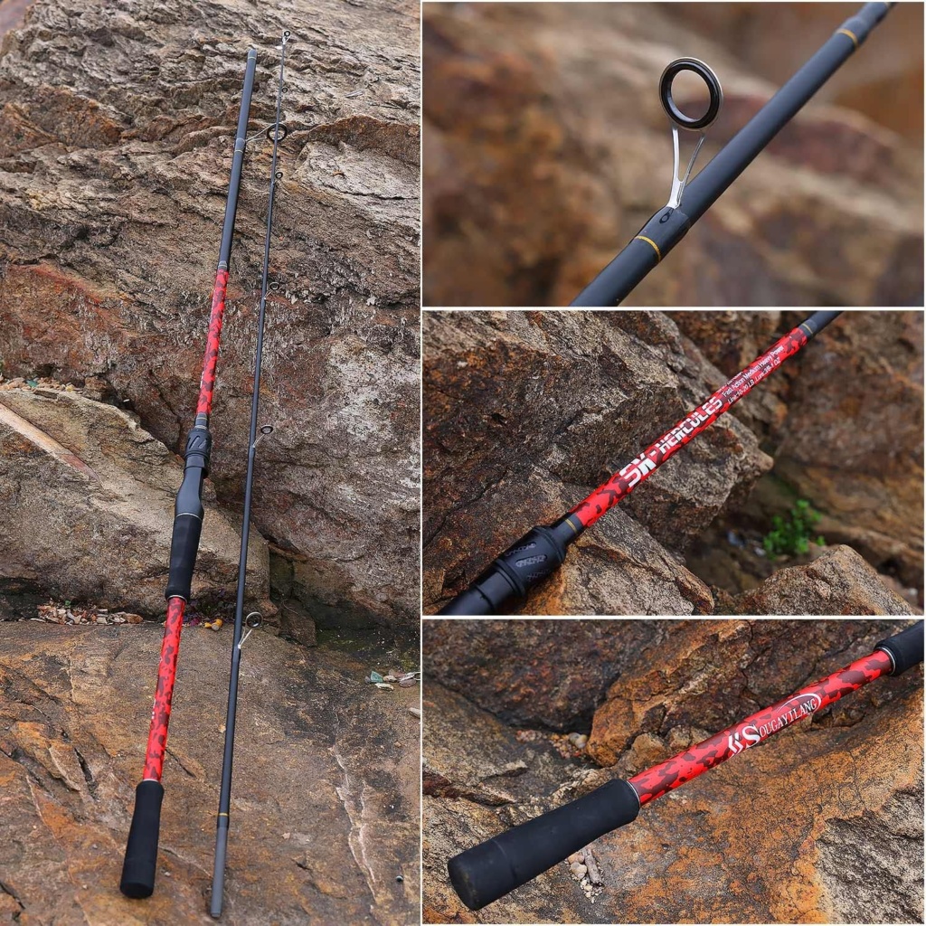Sougayilang Inshore Saltwater Fishing Rods, Spinning Rods and Casting Rods with AAA Cork Handles,IM7 Toray Carbon Blanks- 7