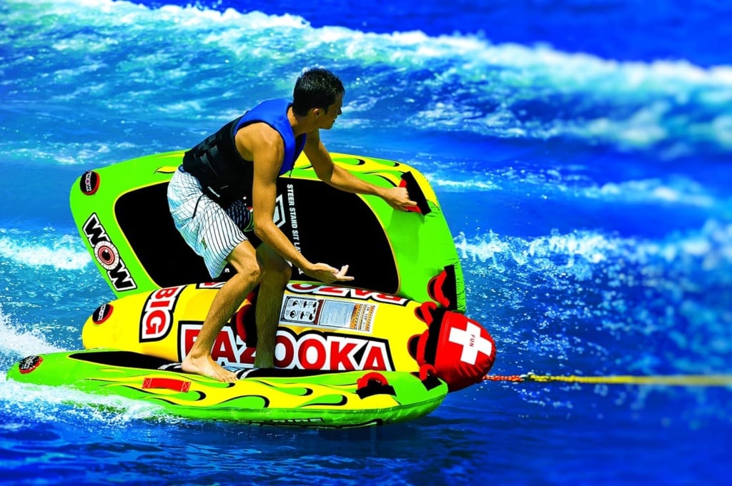 Wow Sports Big Bazooka Towable DeckTube for Boating 1 2 3 or 4 Person