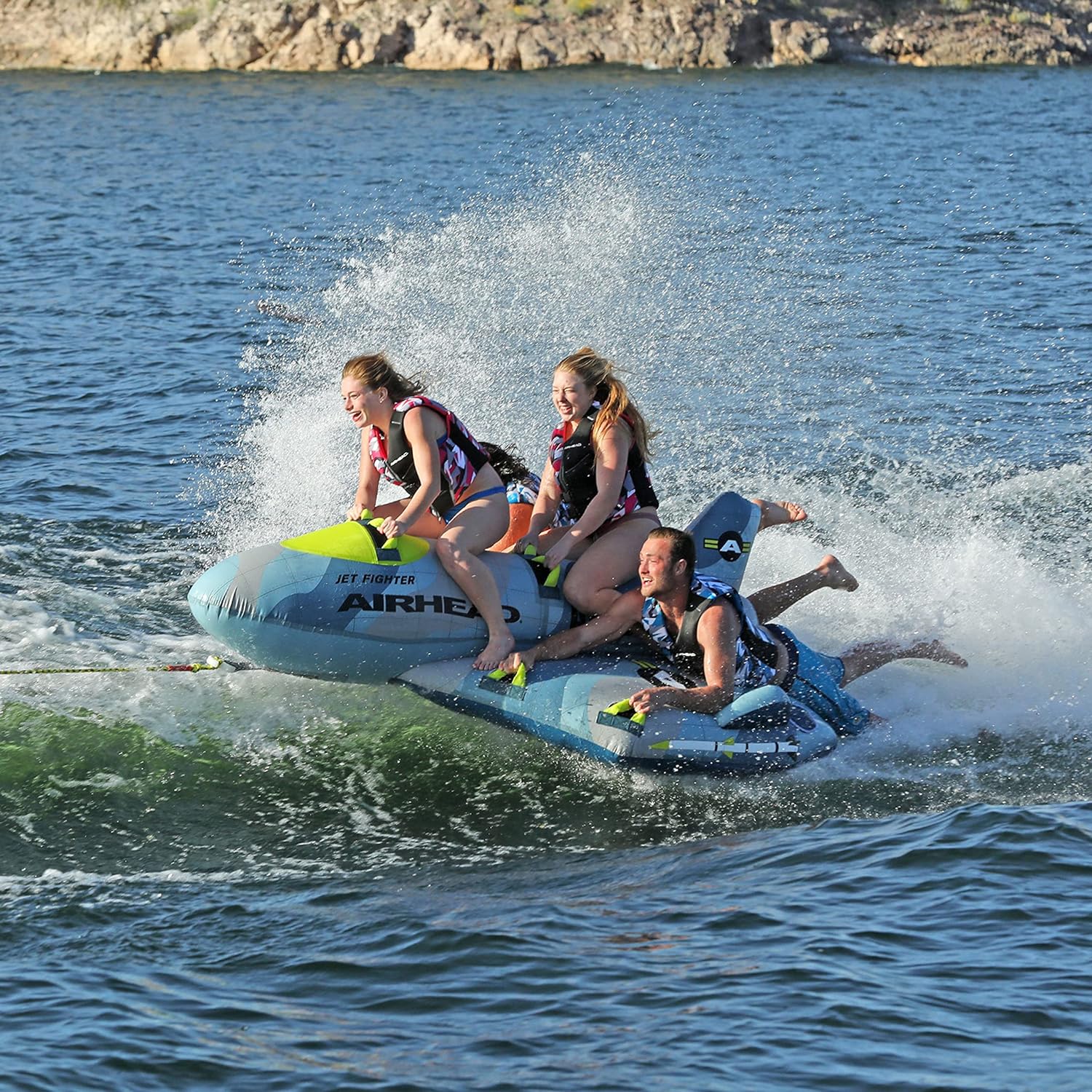 Airhead Jet Fighter | 1-4 Rider Towable Tube for Boating