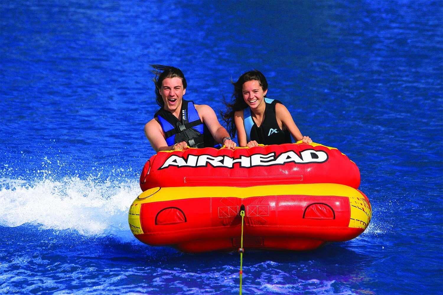 AIRHEAD LIVE WIRE 1-2 Rider, Towable Tube for Boating with Dual Tow Points