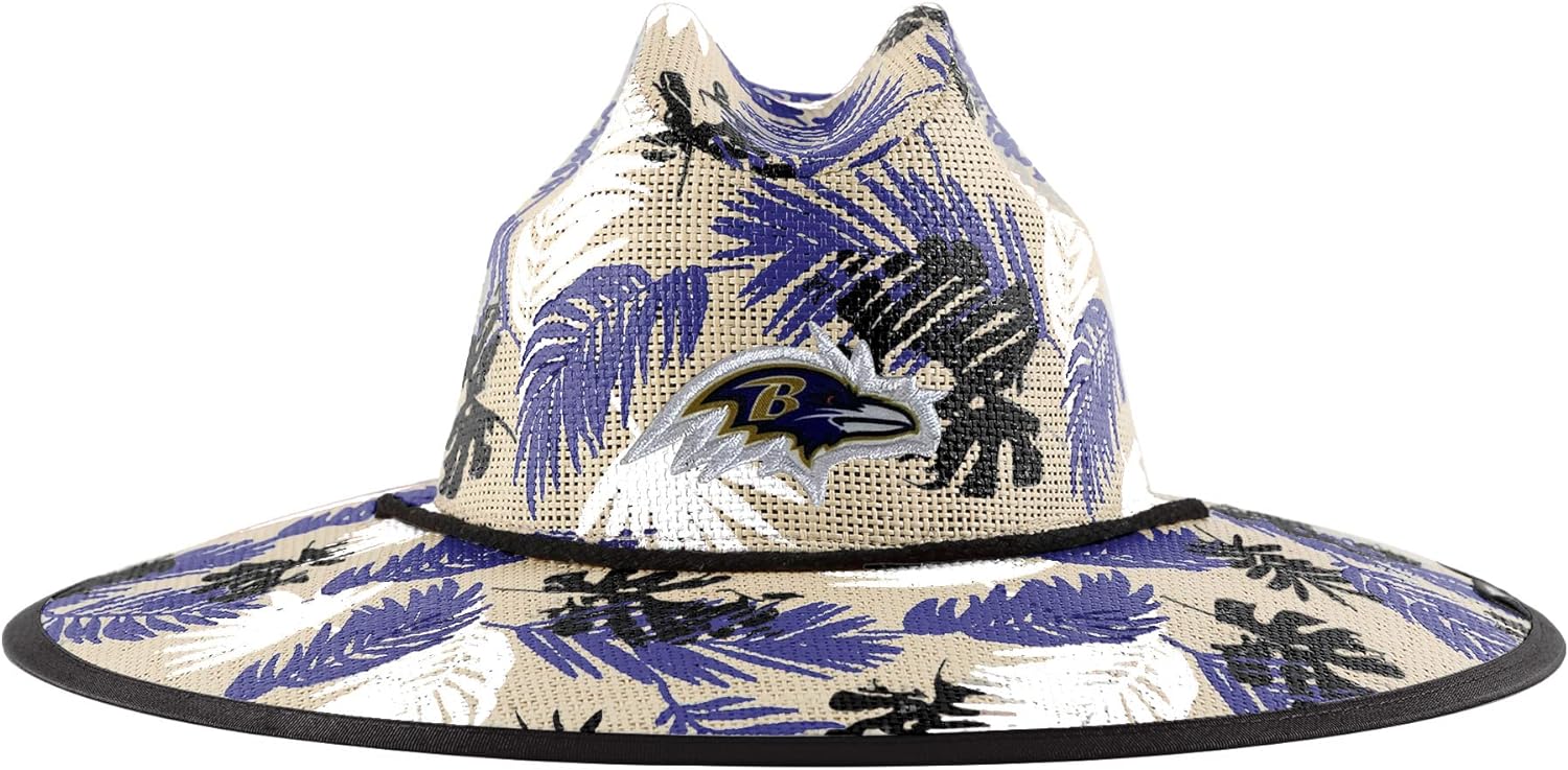 foco Mens NFL Team Logo Floral Lifeguard Beach Straw Sun Hat