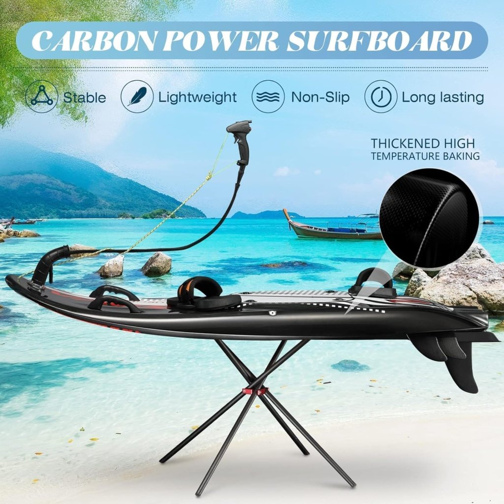 Gasoline Power Surfboard-Carbon Fiber high Speed Jet Surf Board with 3.5L Fuel Tank and 5 Removable Fins can Last About 100 kilometers.，Water Recreation Sports Supplies Suitable for Any Open Water