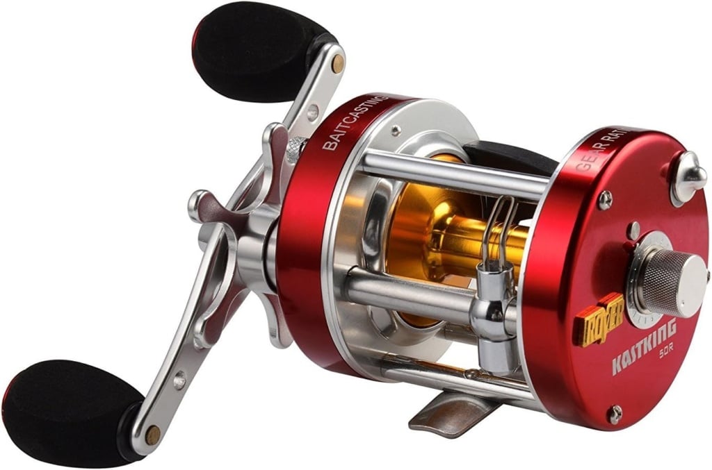 KastKing Rover Round Baitcasting Reel, Perfect Conventional Reel for Catfish, Salmon/Steelhead, Striper Bass and Inshore Saltwater Fishing - No.1 Highest Rated Conventional Reel, Reinforced Metal Body