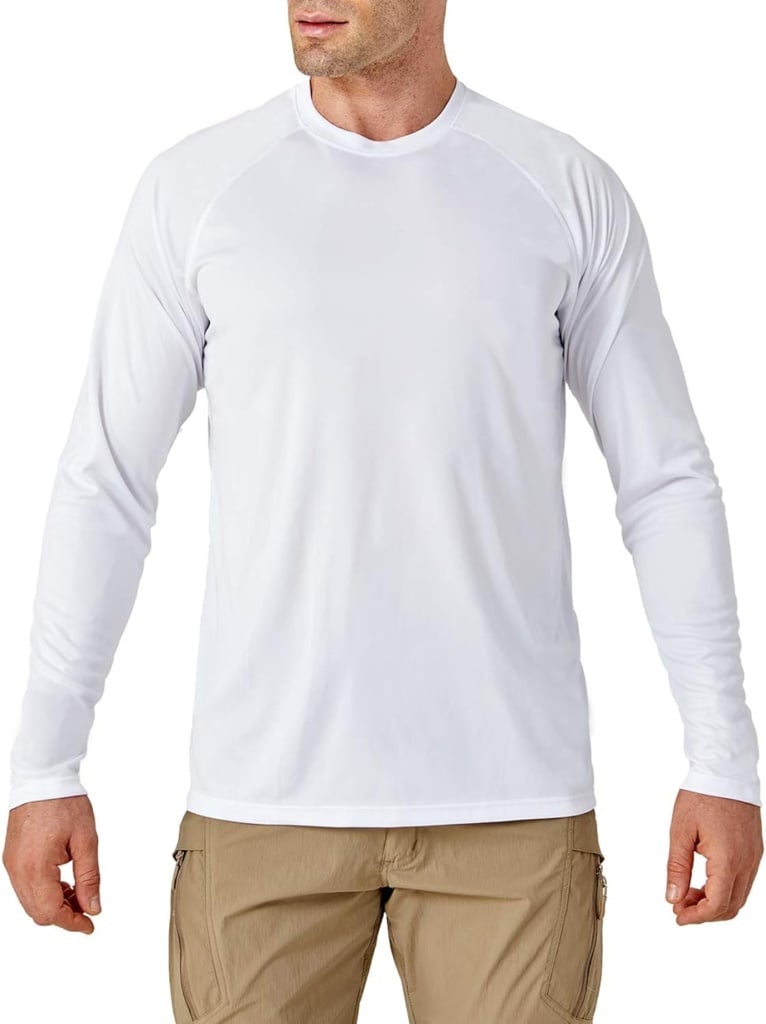 Mens UPF 50+ Sun Shirt Long Sleeve Quick Dry UV Protection Fishing Swim T Shirt SPF Rash Guard