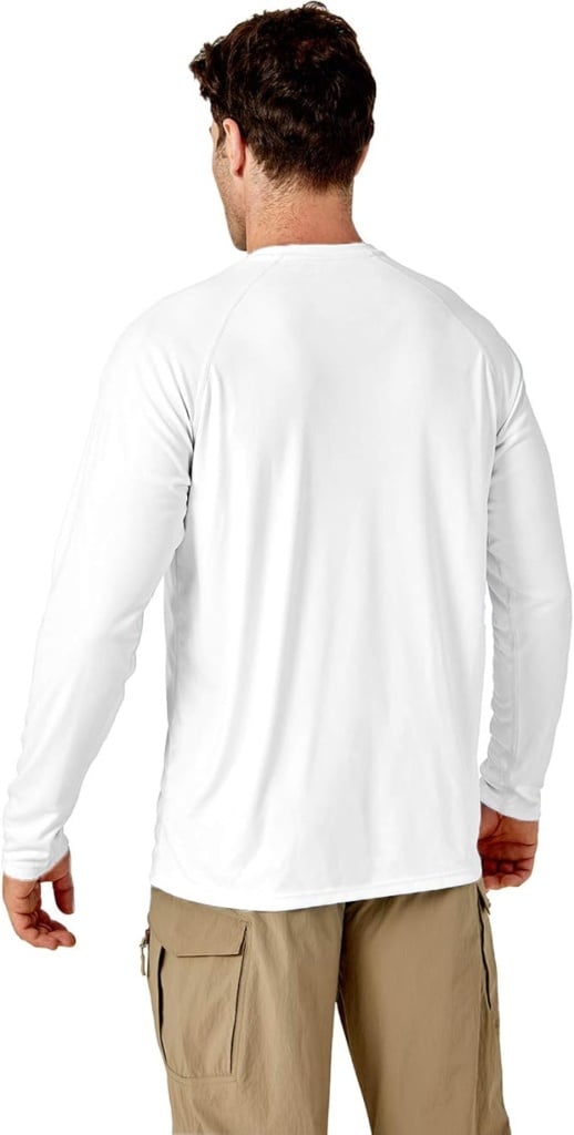 Mens UPF 50+ Sun Shirt Long Sleeve Quick Dry UV Protection Fishing Swim T Shirt SPF Rash Guard