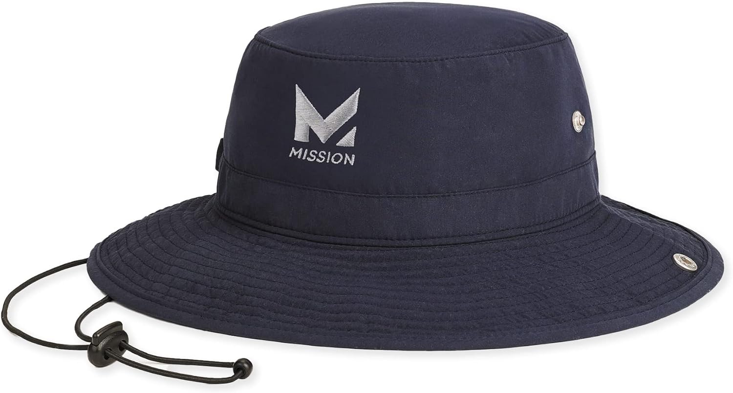 MISSION Cooling Bucket Hat, UPF 50, 3 Wide Brim Sun Hat - Cools When Wet, UPF 50