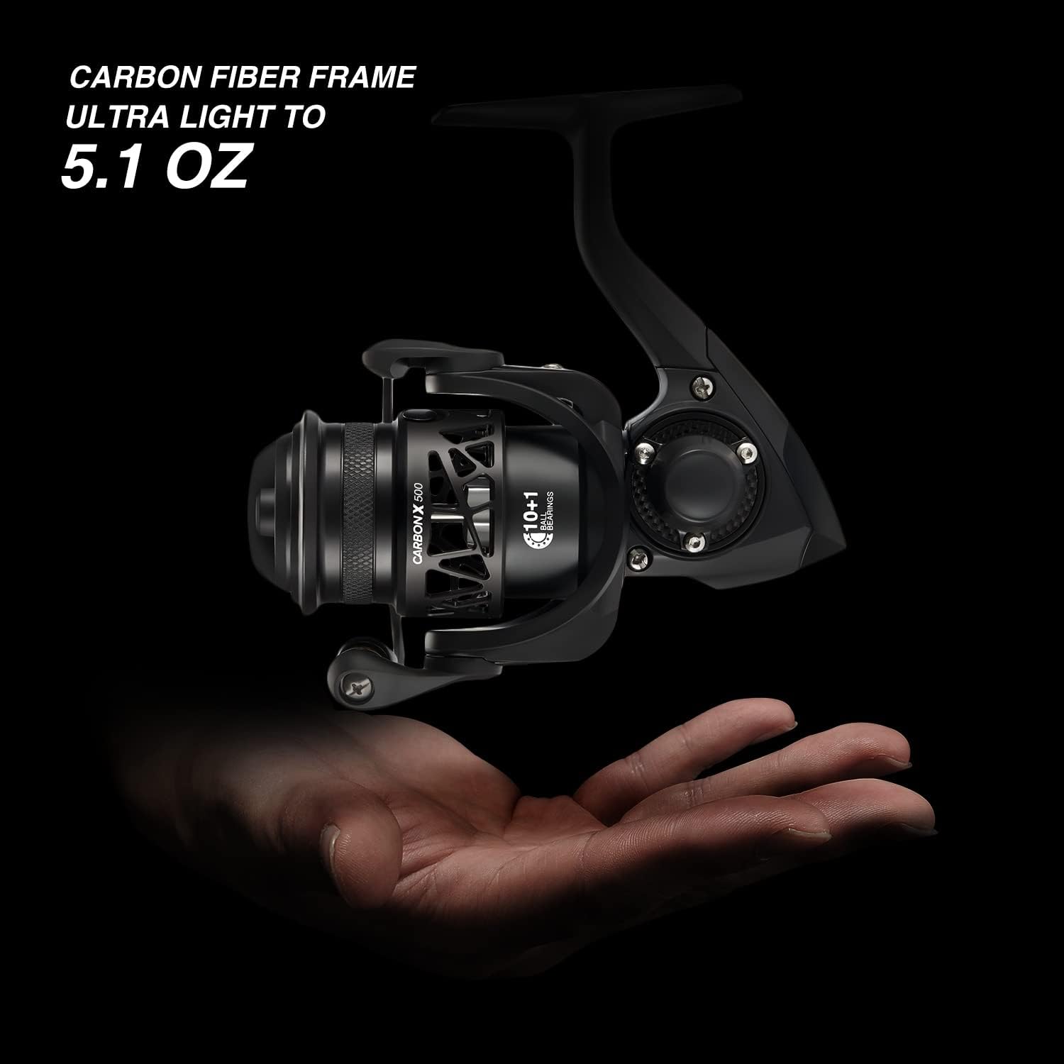 Piscifun Carbon X Spinning Reels, Light to 5.1oz, Carbon Frame and Rotor, 33LBs Max Drag, 10+1 Shielded BB, 5.2:1/6.2:1 High Speed Gear Ratio, Smooth Powerful Saltwater Freshwater Spinning Reel
