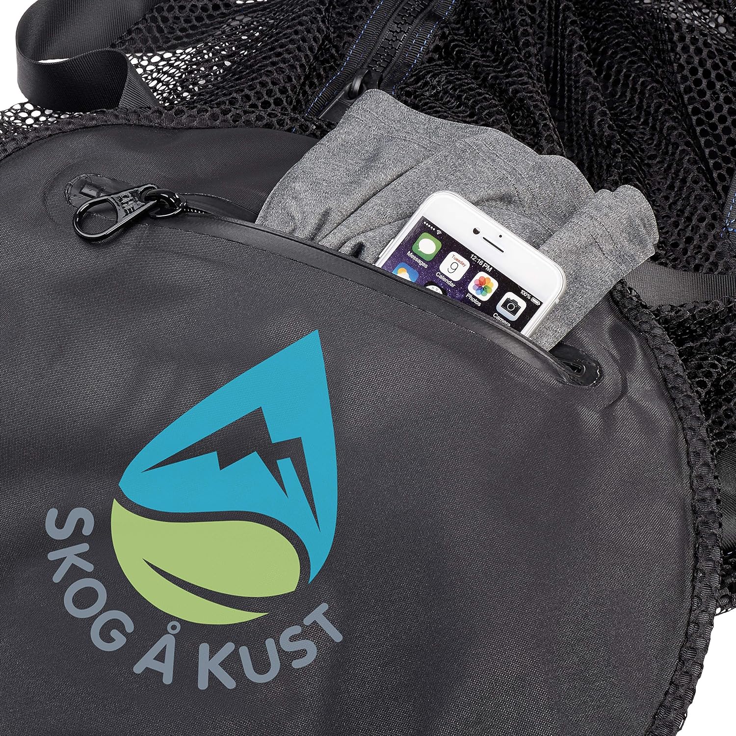 Skog Å Kust SCUBASak Collapsible Mesh Duffle Bag with Exterior Waterproof Pocket