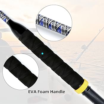 Topline Tackle 2-Piece Straight/Bent Butt Troling Fishing Rod for Saltwater, Offshore Heavy Duty Rod, Conventional Boat Fishing Pole with Swivel Tip