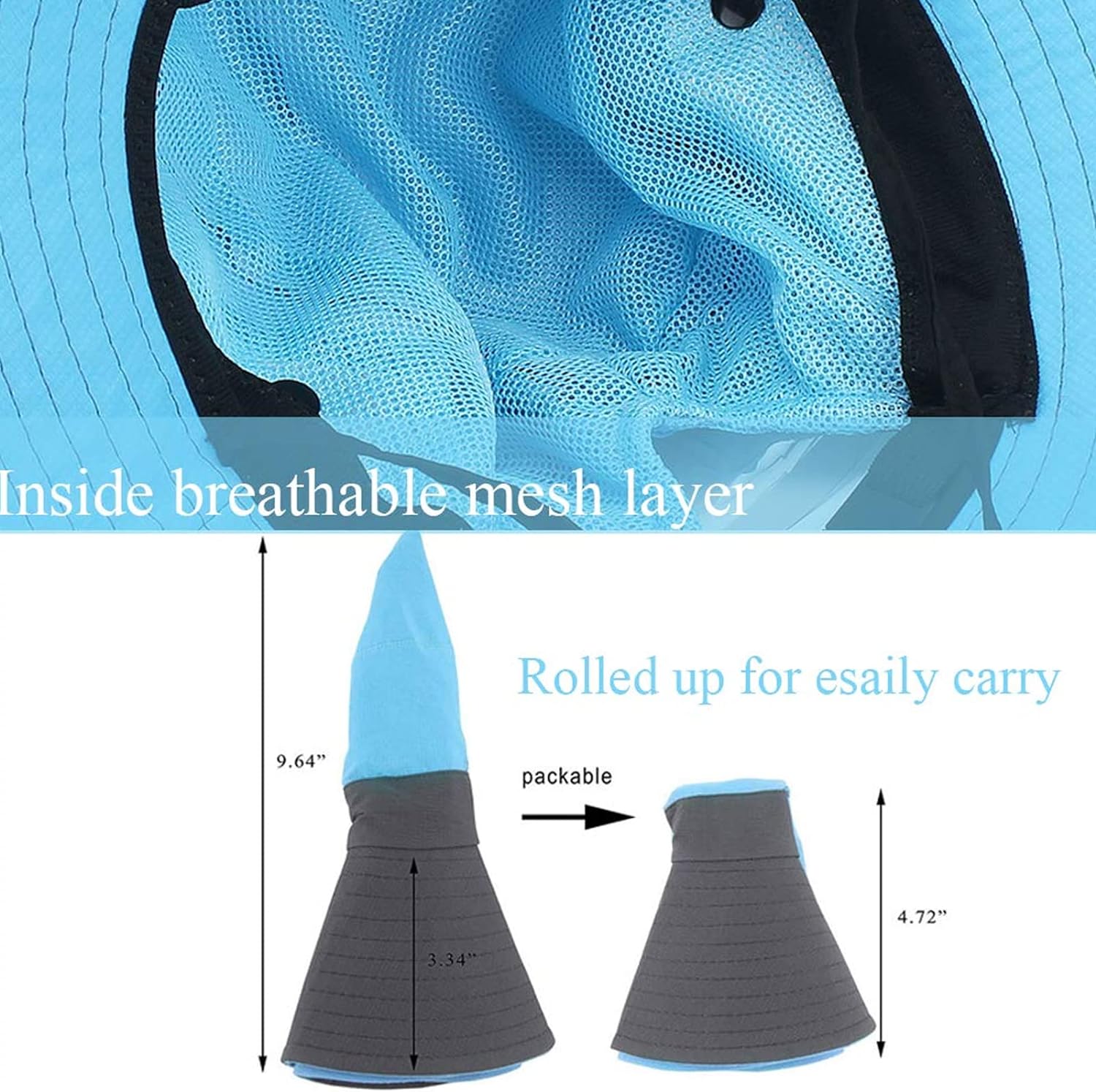 ZOORON Womens Ponytail Safari Sun Hat,Wide Brim UV Protection Outdoor Bucket Hat,Foldable Beach Summer Fishing Hat