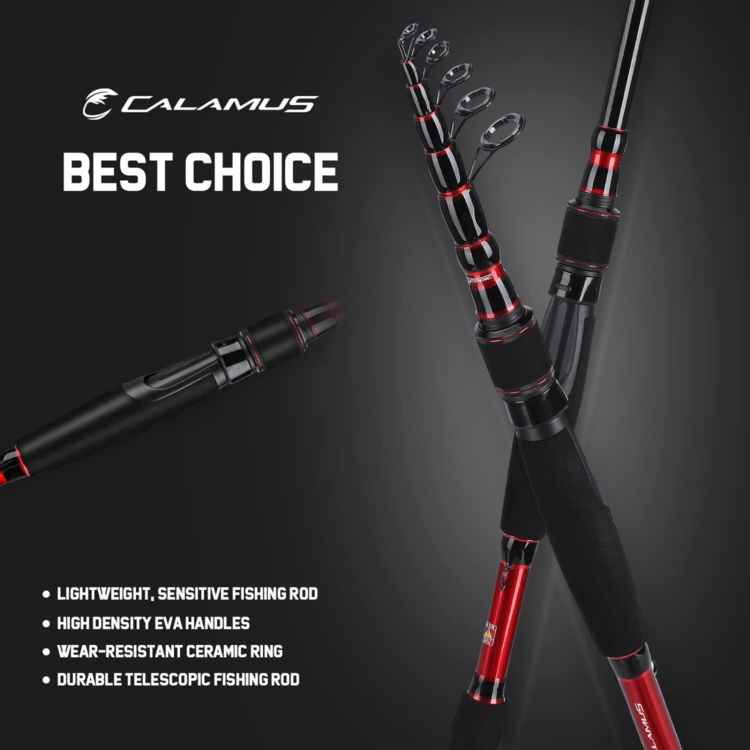 Calamus T1 Telescopic Fishing Rod and Reel Combo, Ready-to-go Fishing Gear Set with Fishing Line, Lure Kits  Accessories and Carrier Bag for Freshwater  Saltwater
