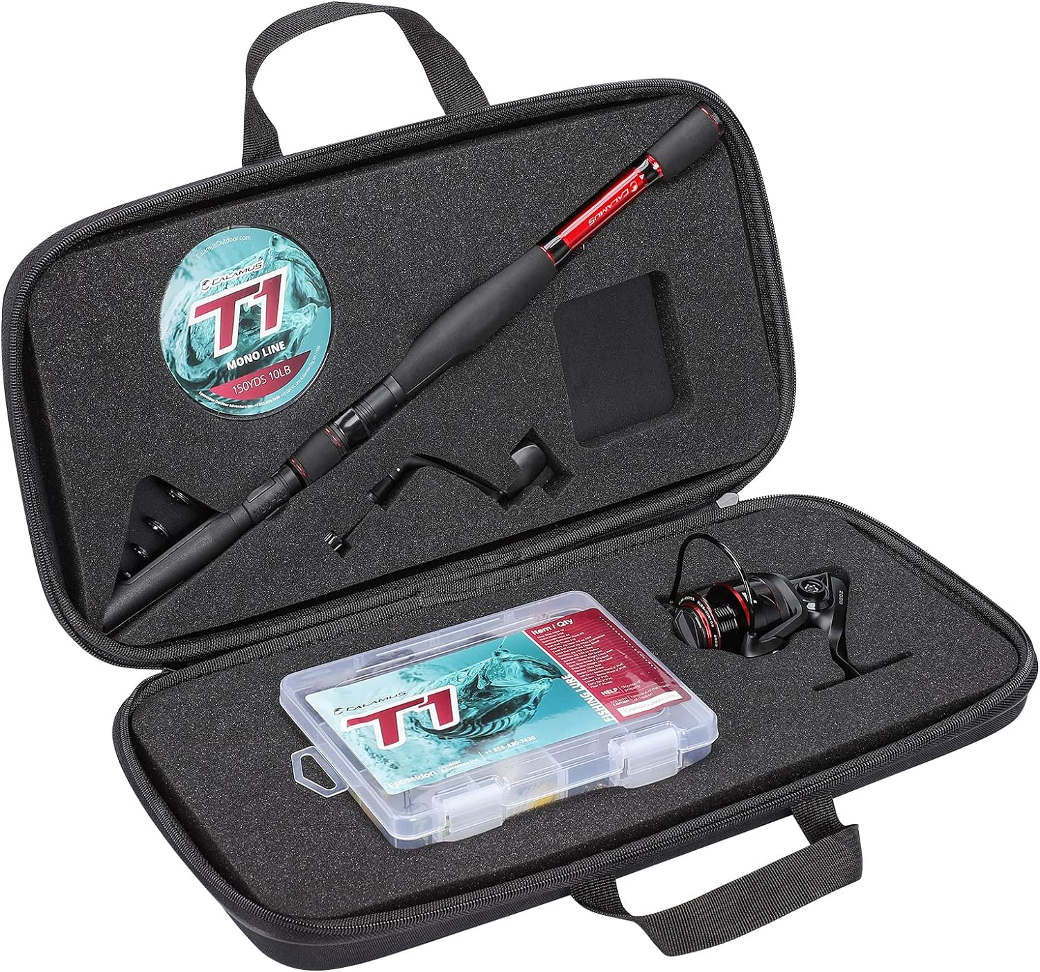 Calamus T1 Telescopic Fishing Rod and Reel Combo, Ready-to-go Fishing Gear Set with Fishing Line, Lure Kits  Accessories and Carrier Bag for Freshwater  Saltwater