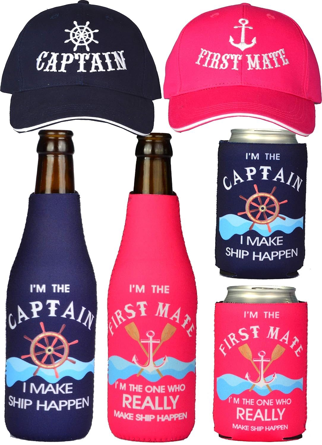 Captain Hats, First Mate Hats, Christmas Gifts,Captain Gifts, First Mate Gifts for Women, Boat Captain Gifts, Gifts for Boaters, Boating Gifts, Boating Gifts for Couple, Nautical Sailing Match