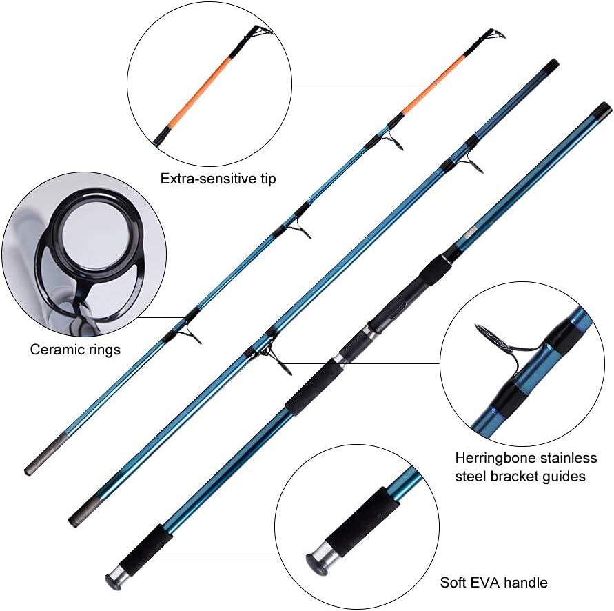 Dr.Fish Surf Fishing Rod and Reel Combo, Saltwater Fishing Combo, 12ft Surf Rod 8000/9000 Spinning Reel 9+1 BB, Offshore Sea Fishing Gear Kit Fishing Pole Equipment Set