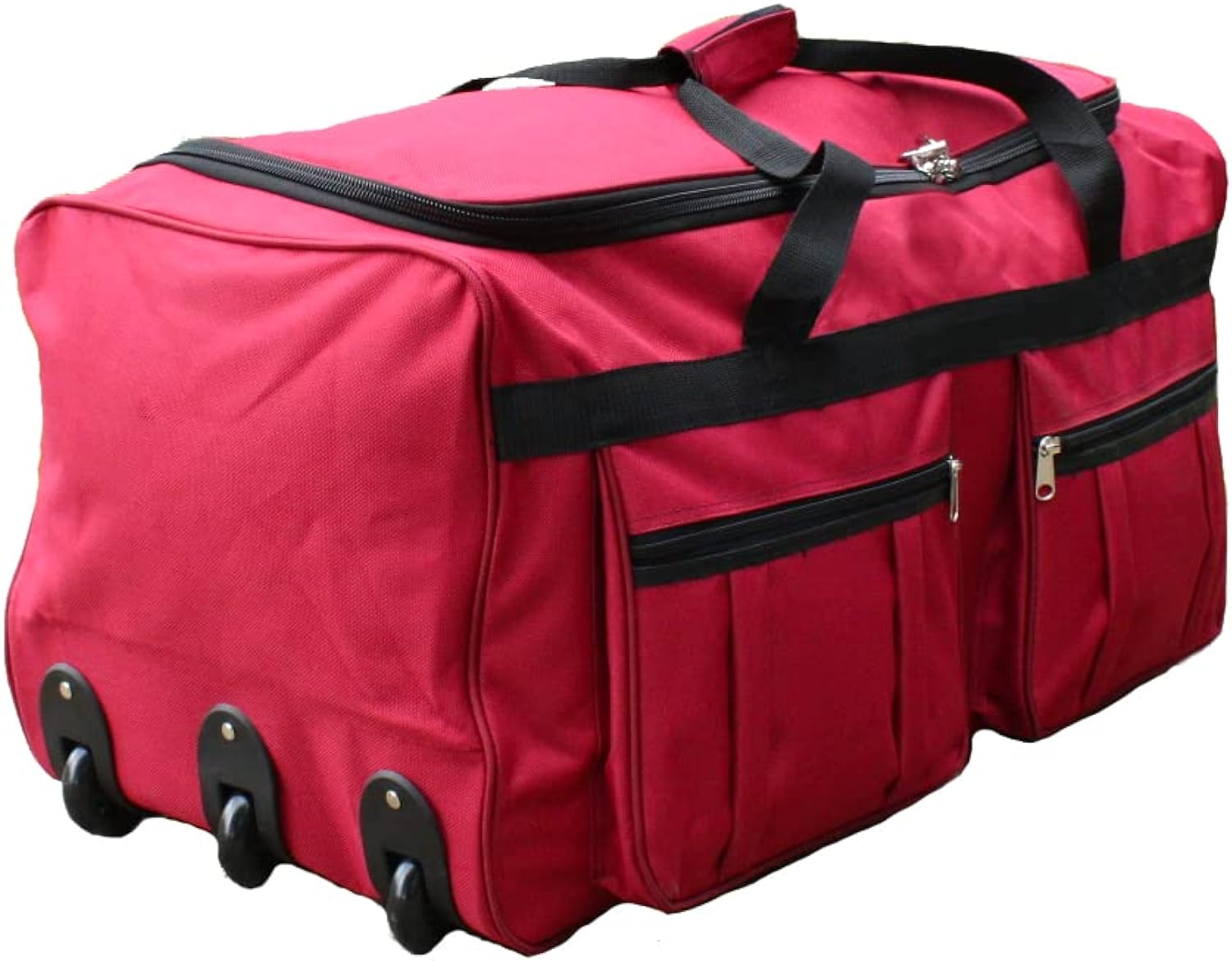 Gothamite 36-inch Rolling Duffle Bag with Wheels, Luggage Bag, Hockey Bag, XL Duffle Bag With Rollers, Heavy Duty (Fuchsia)