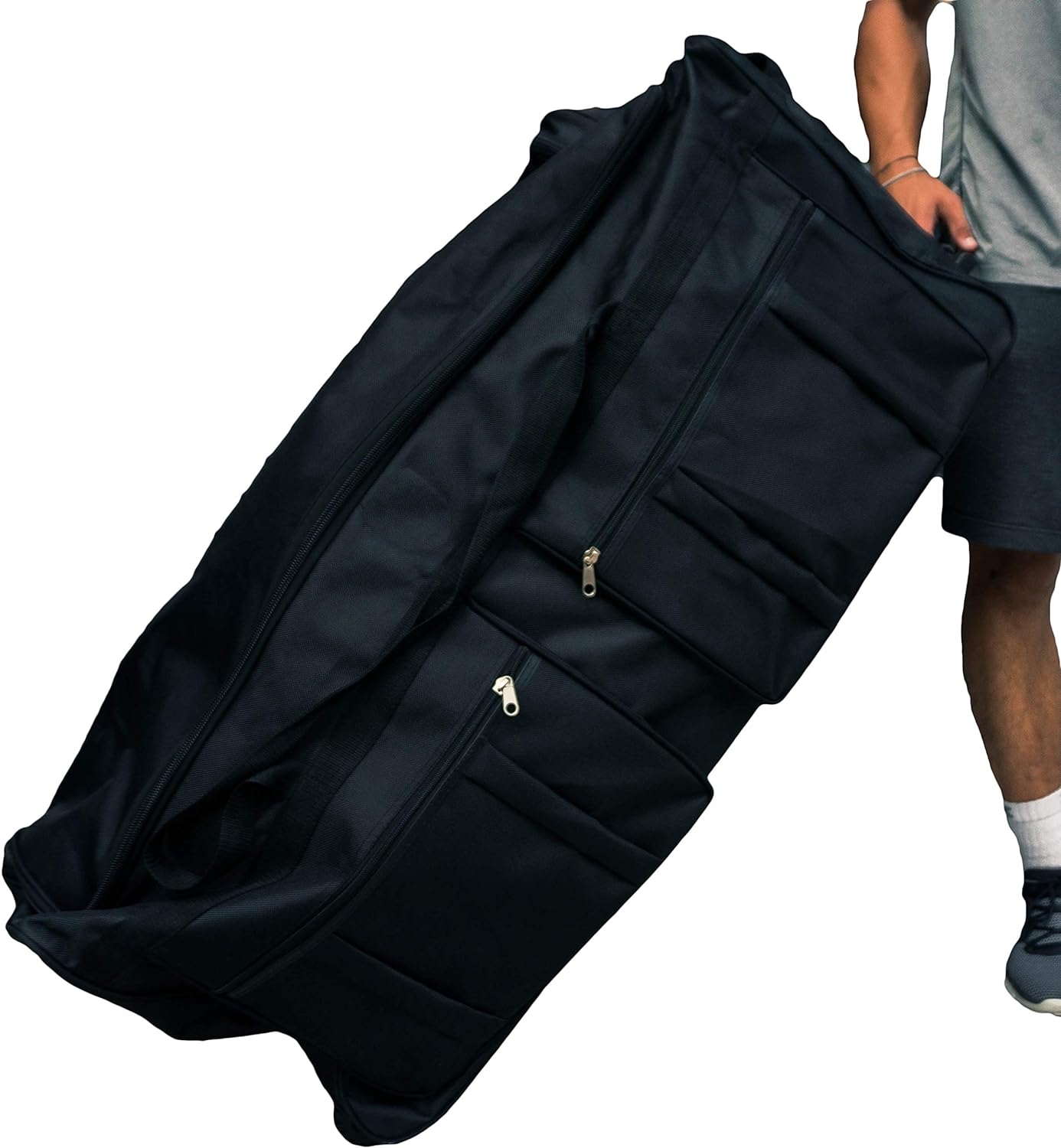 Gothamite 46-inch Rolling Duffle Bag with Wheels, Luggage Bag, Hockey Bag, XL Duffle Bag With Rollers, Heavy Duty Oversized Storage Bag