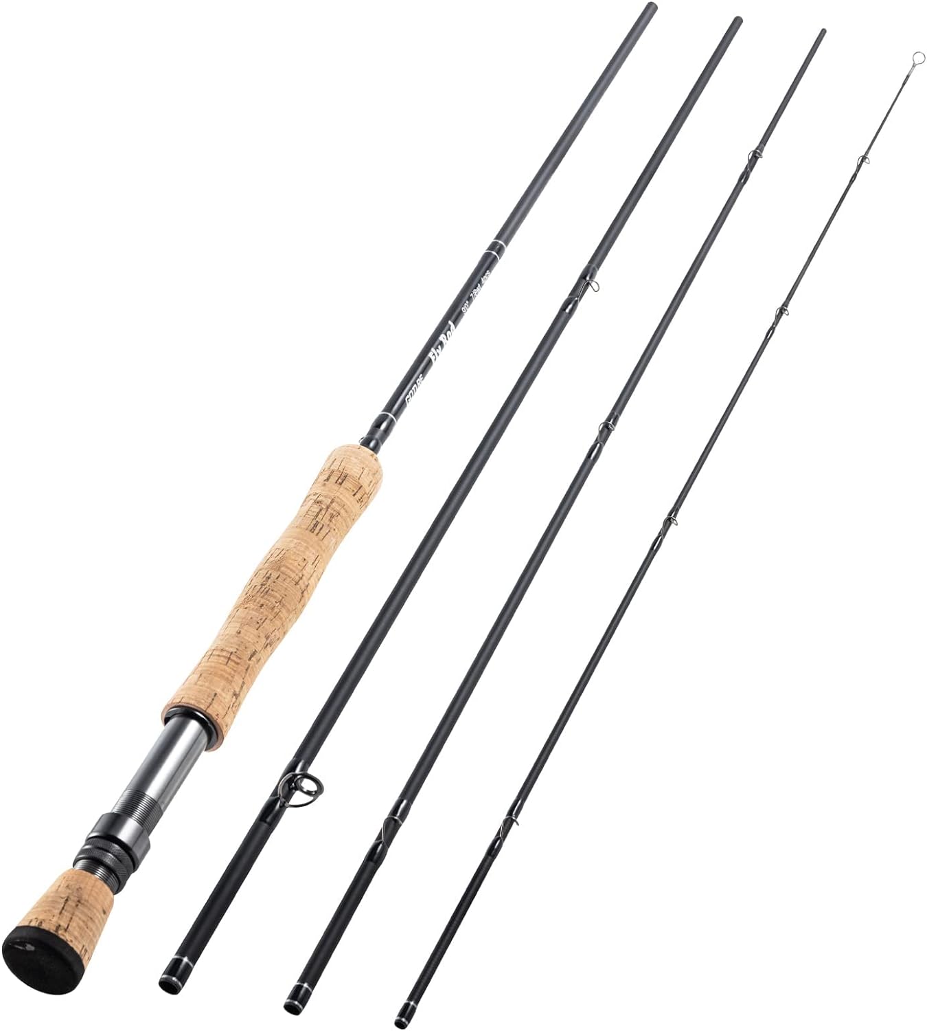 Goture Fly Fishing Rod, 9ft 4 Piece Fly Rod with Carrying Case Freshwater Saltwater, 24T/30+36T Carbon Fiber Blank 4WT 5WT 7WT 8WT Fly Rod, Travel Fly Fishing Rod for Walleye Bass Salmon Trout Fishing