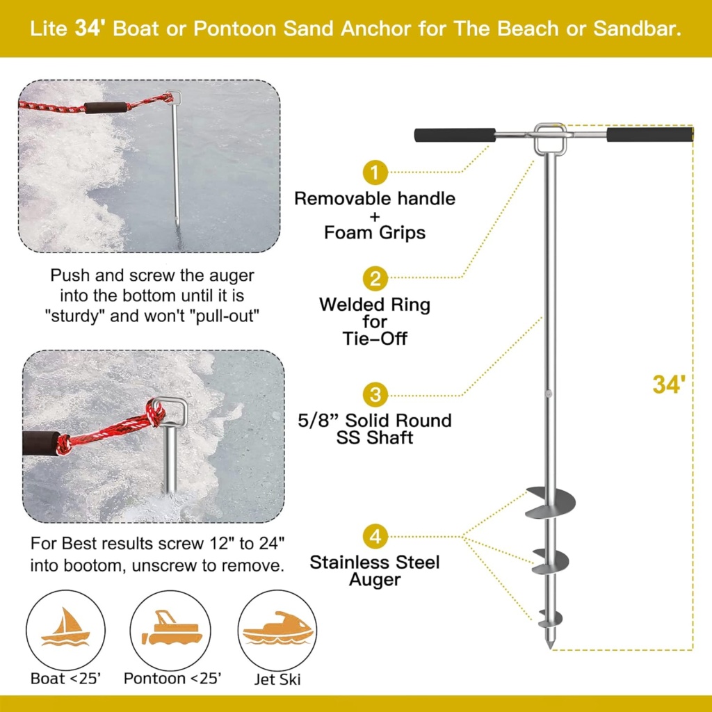 Sand Spike Boat Anchor For Jet Skis & More | Boat Stake Anchor – Better Boat