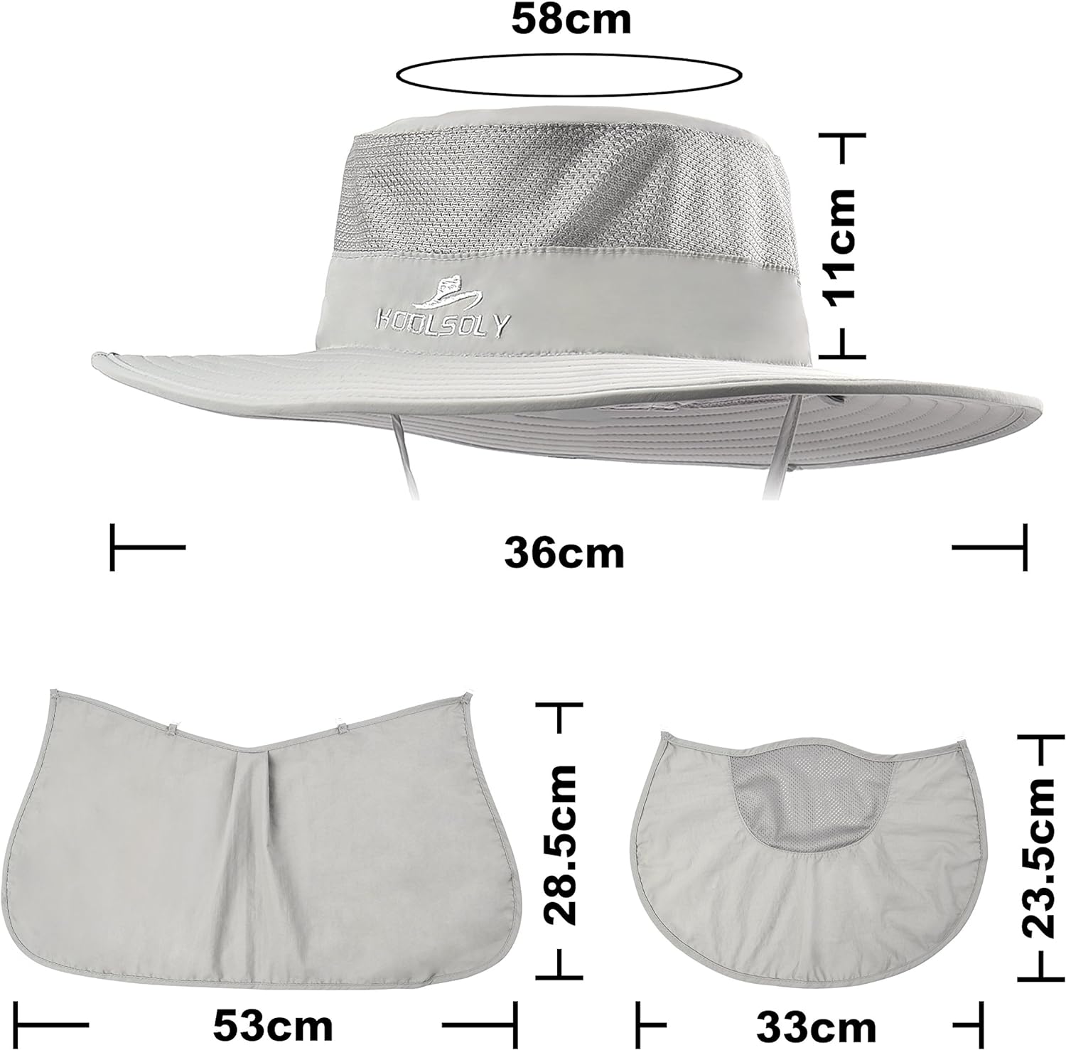KOOLSOLY Fishing Hat,Sun Cap with UPF 50+ Sun Protection and Neck Flap,for Man and Women