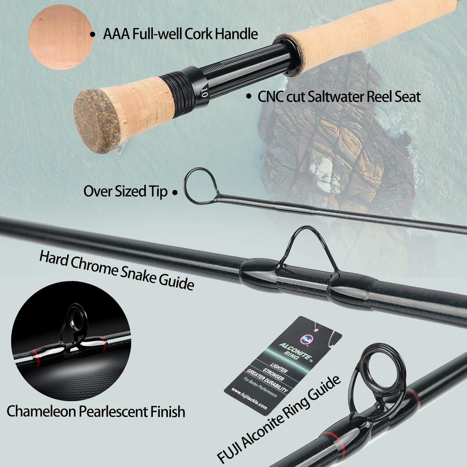 M MAXIMUMCATCH Maxcatch Saltwater Fly Fishing Rod 9ft 7/8/9/10/11/12wt Graphite IM10 Fast Action
