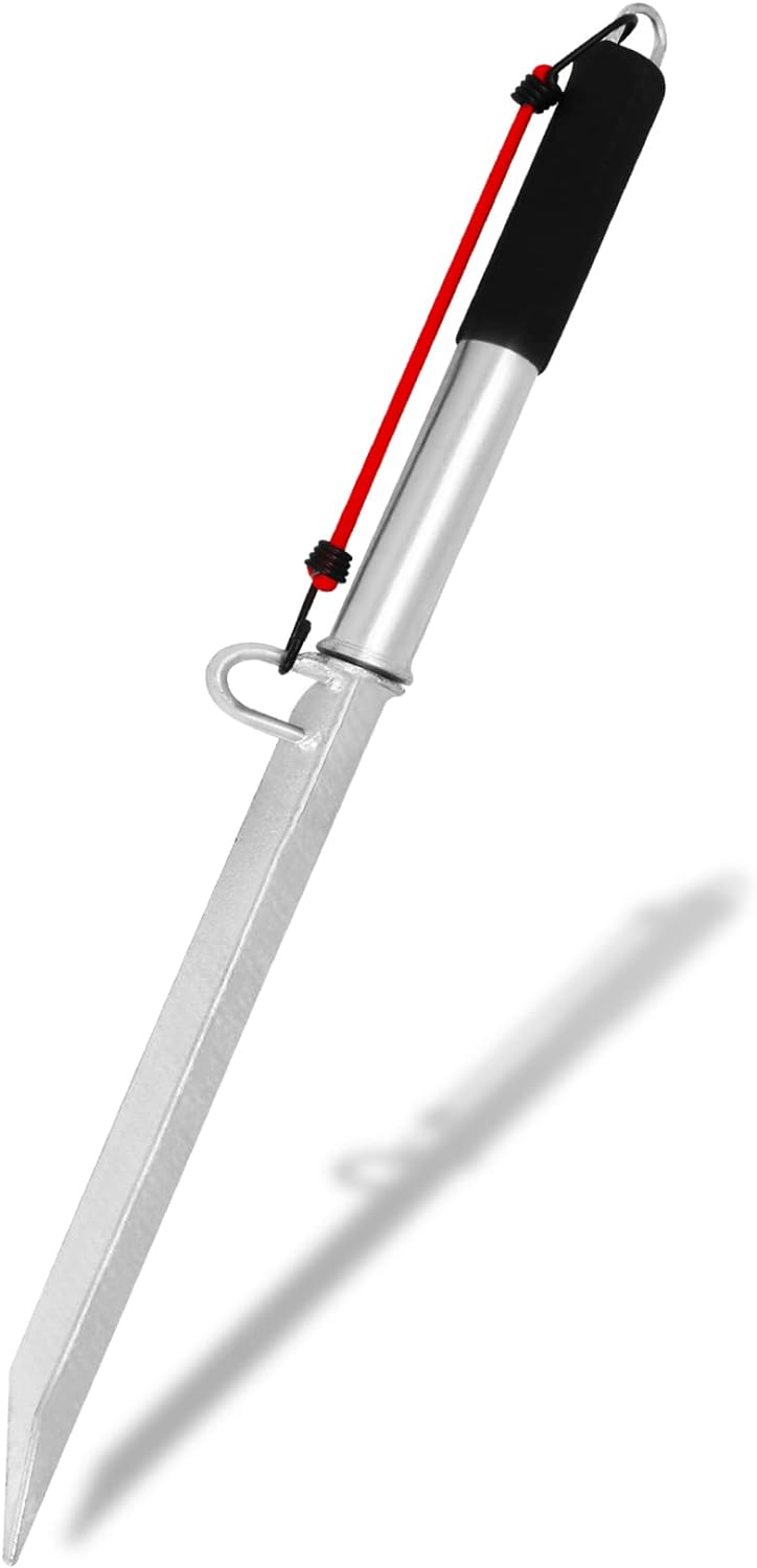 Virego Slide Anchor,39in Slide Anchor Shore Spike Large, Sand Spike Boat Anchor with Slide Hammer  Rubber-Coated Handle,for Boats Pontoon Kayak,up to 36, for Shallow Water Shore, Sandbar