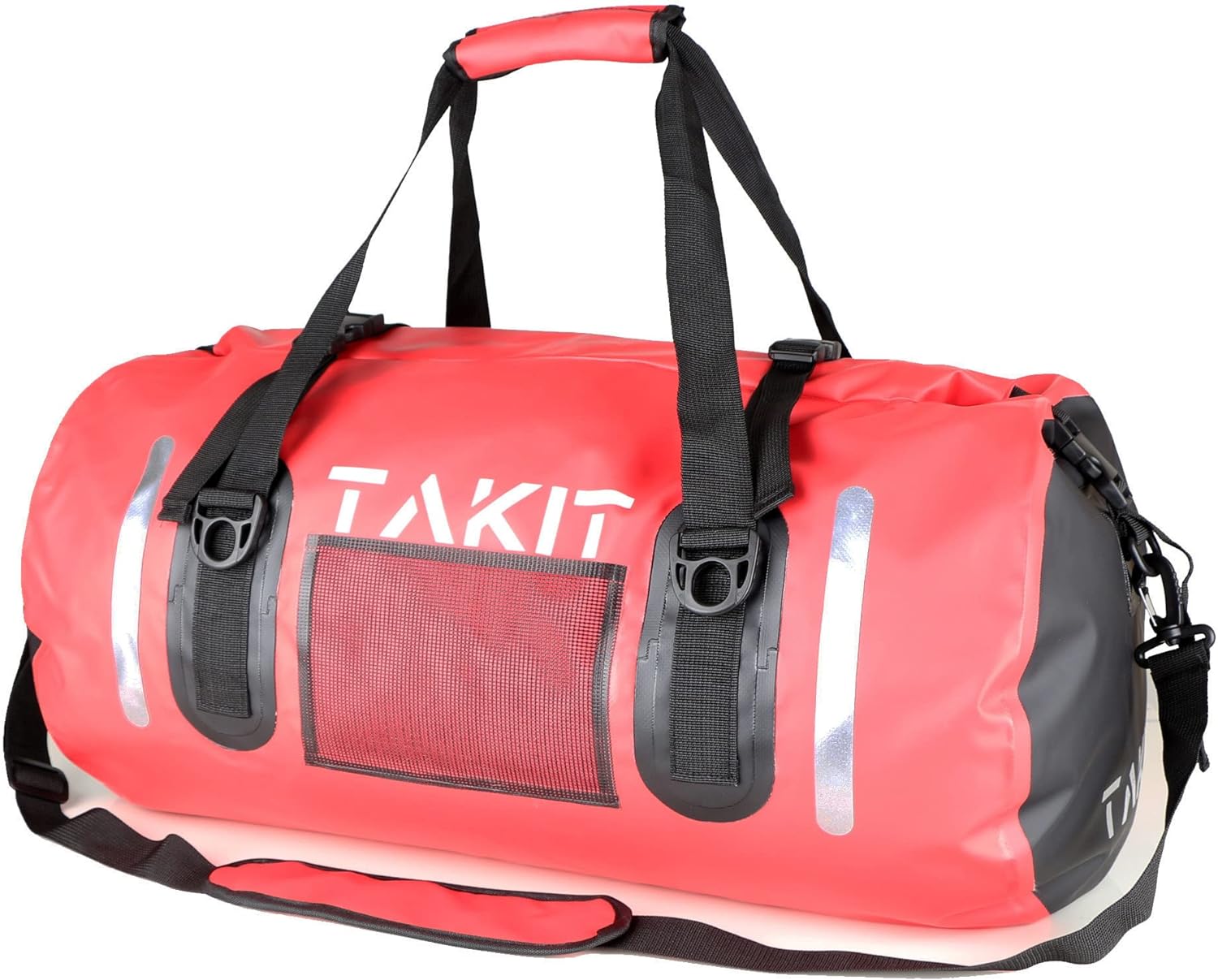 Waterproof Duffle Bag Travel Dry Bag 80L Roll Top 500D PVC for Motorcycle Tail Kayaking Rafting Boating Swimming Camping Hiking Beach Fishing(80L, Red)