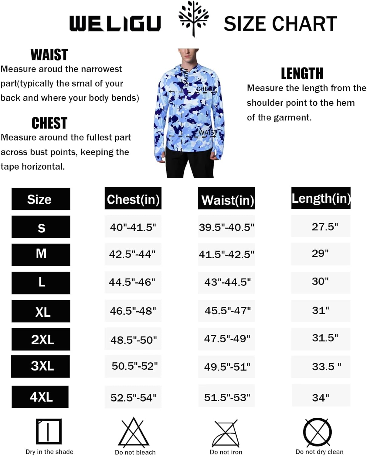 WELIGU Mens UPF 50+ Sun Protection Hoodie Shirt Long Sleeve SPF Fishing Outdoor UV Hiking Lightweight Shirts