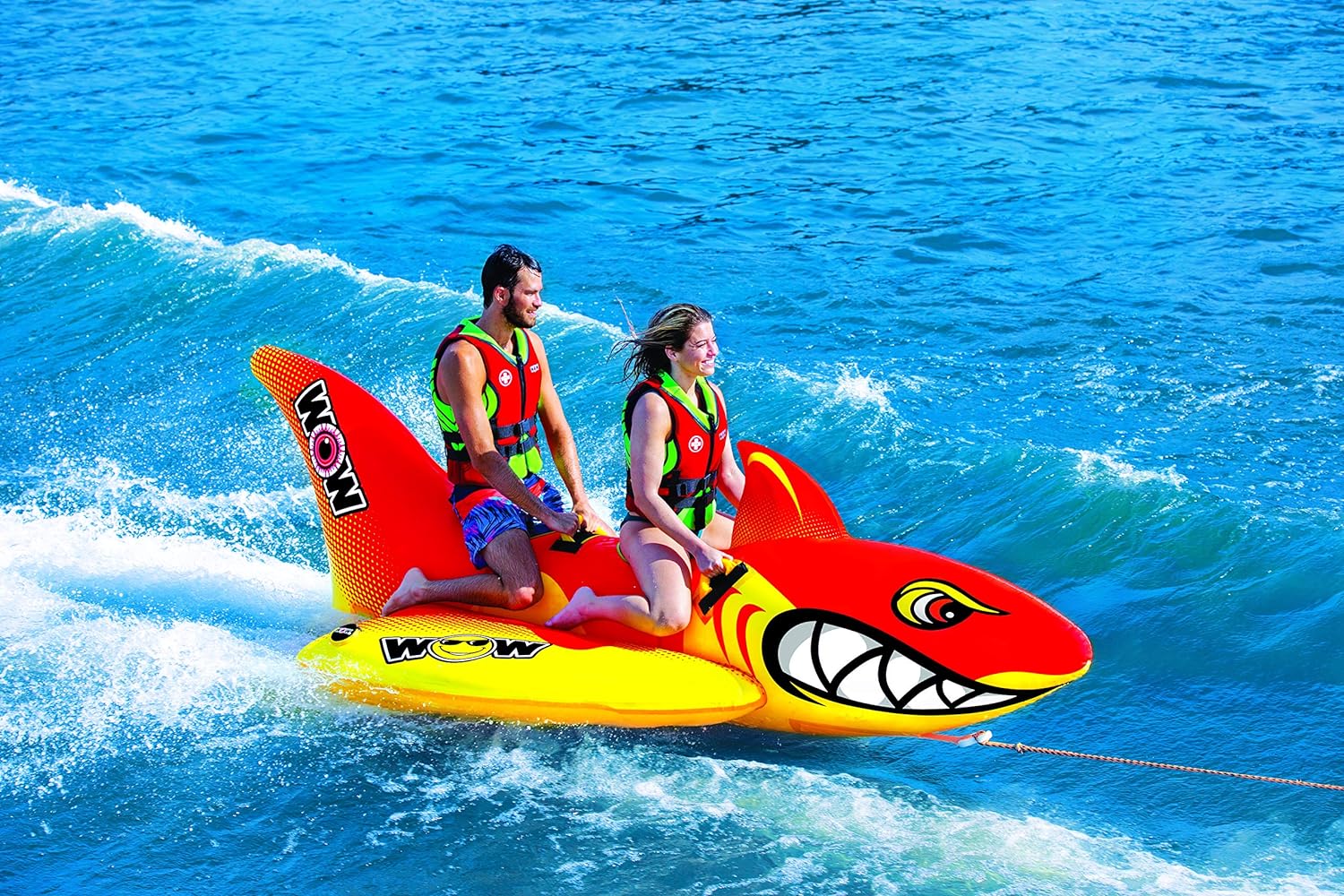 WOW Sports Wow World of Watersports Big Shark 1 or 2 Person Towable Tube for Boating, 20-1040