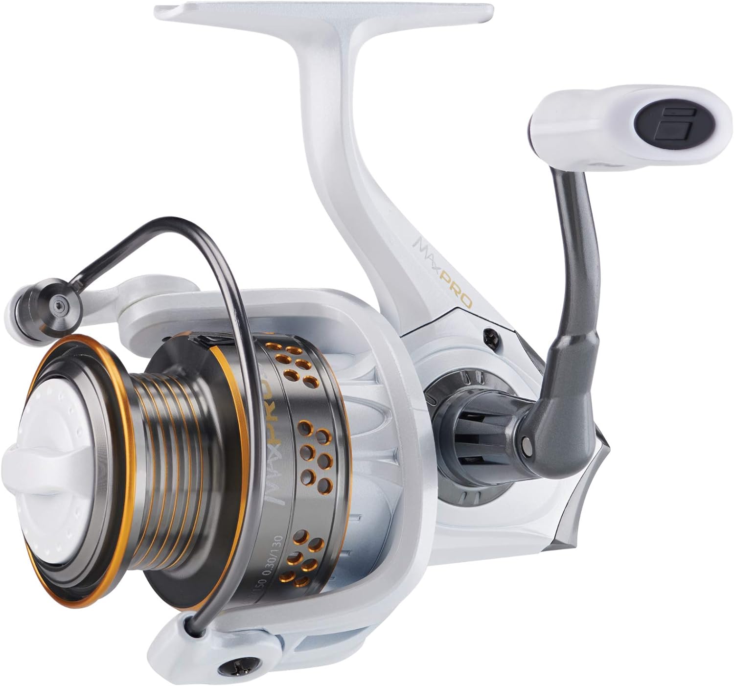 Abu Garcia Max Pro Spinning Reel, Size 60, Right/Left Handle Position, Graphite Body, Corrosion-Resistant, Machined Aluminum Spool, Front Drag System Abu Garcia Max Pro Spinning Reel, Size 60, Right/Left Handle Position, Graphite Body, Corrosion-Resistant, Machined Aluminum Spool, Front Drag System