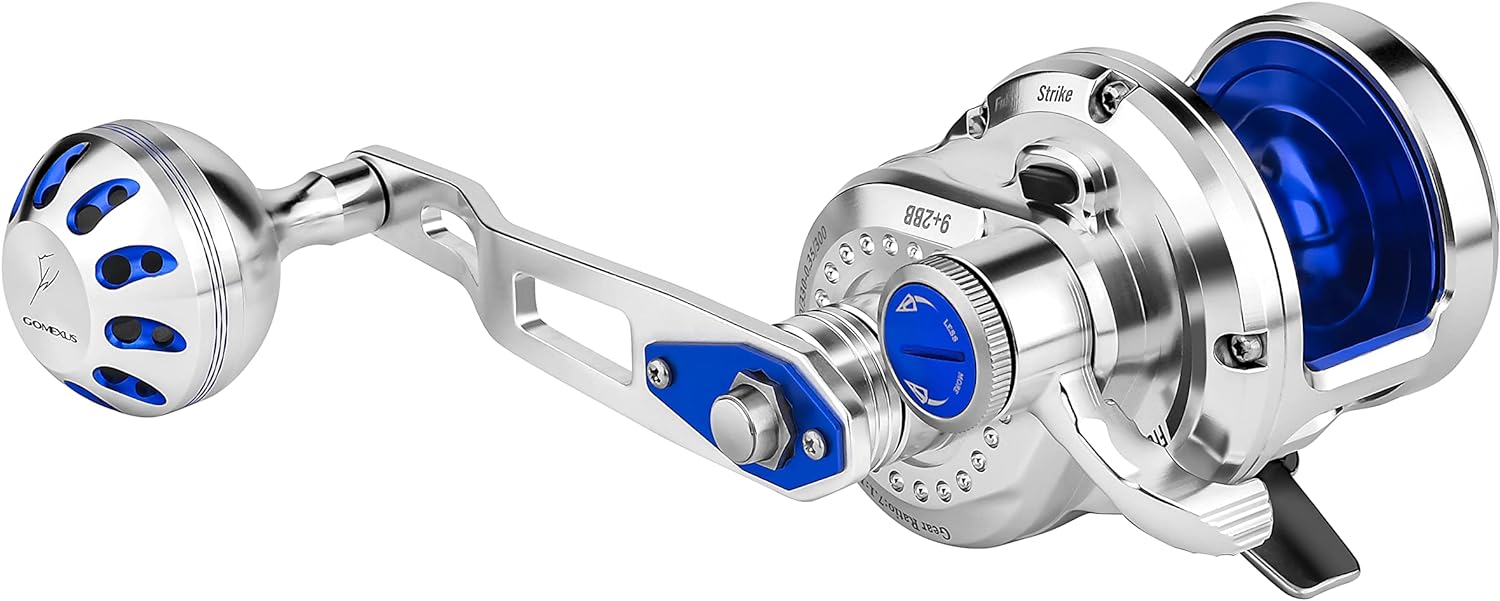 GOMEXUS Fishing Gifts for Men Slow Pitch Jigging Reel CNC All Aircraft Grade Aluminum Body Lever Drag Left and Right Hand Conventional Reel GOMEXUS Fishing Gifts for Men Slow Pitch Jigging Reel CNC All Aircraft Grade Aluminum Body Lever Drag Left and Right Hand Conventional Reel