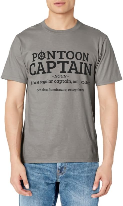 Pontoon Captain Definition Funny Pontoon Boat Boating Gift T-Shirt