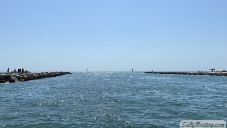 An amazing view out the Venice Jetties and a super strong outgoing tide today.